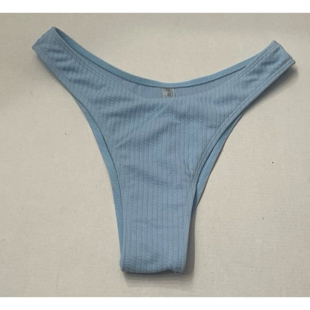ZAFUL Hi Cut Bikini Bottoms Size S Light Blue New Without Tags